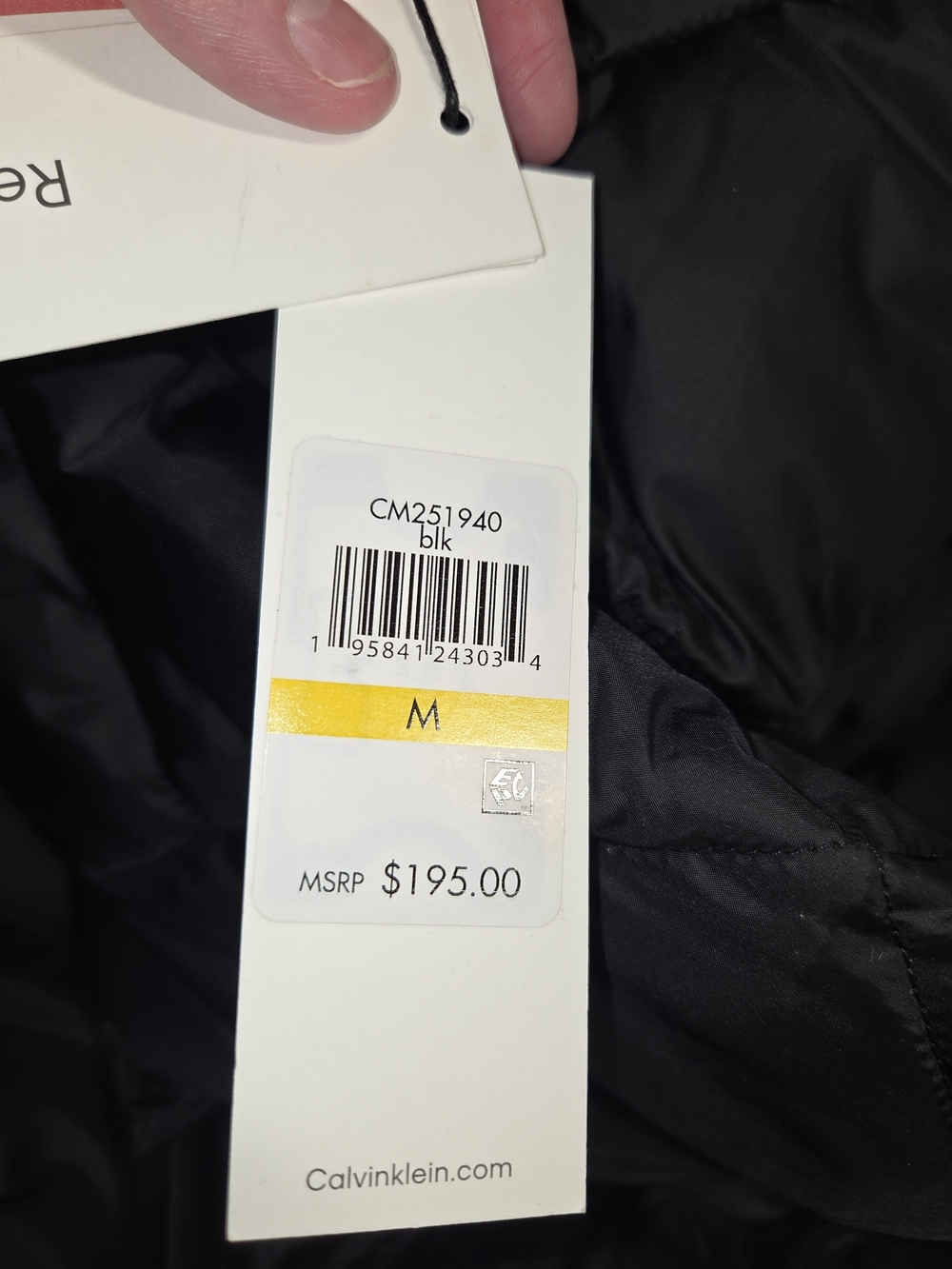 Calvin Klein Reversible Quilted Bomber Jacket in Black and Gray Camo - Picture 4 of 8